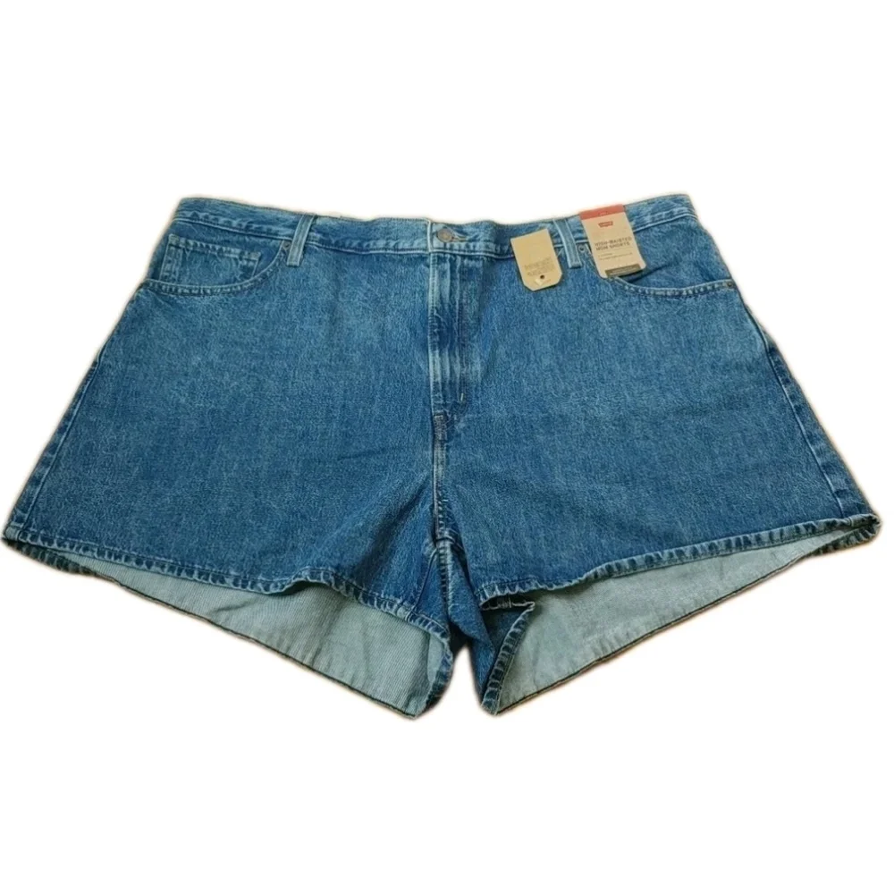 Levi's Mom Jean Shorts Blue Denim High Waisted Relaxed Fit Plus Sz 26W 48/4